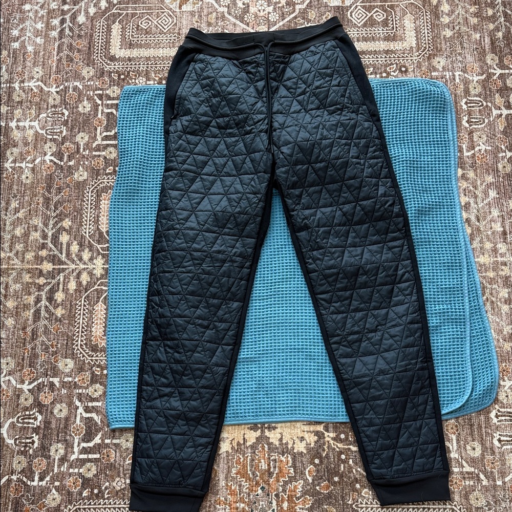Athleta Black Quilted Jogger Pants